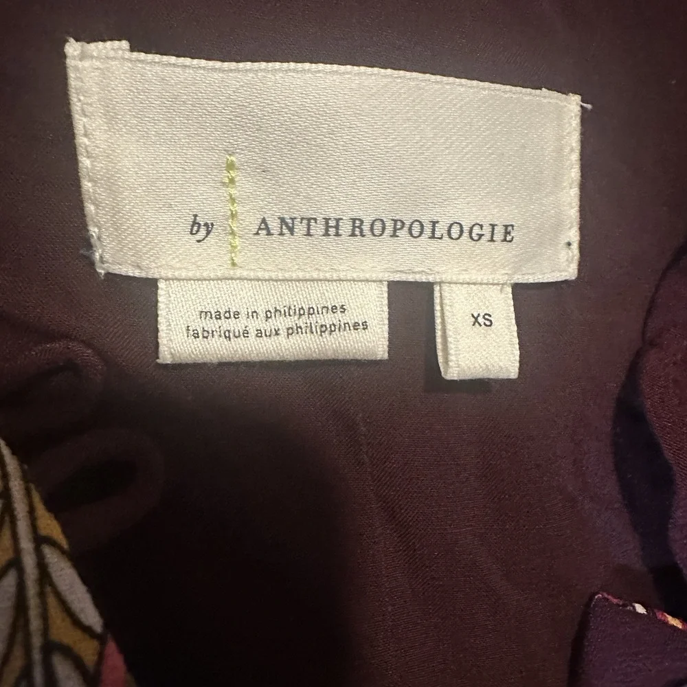 Anthropologie Lori Tunic Dress Size XS,Floral, Vacation. Mother Of Pearl Buttons - Picture 8 of 10